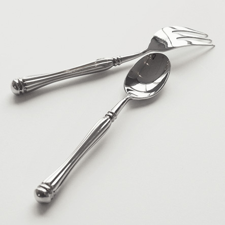 Copenhagen mocha spoon, mini fruit fork, <br> Coffee spoons, cake forks