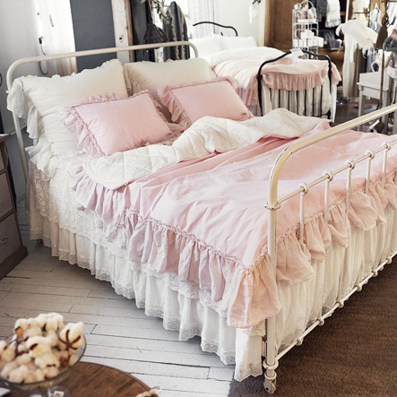 Elena quilted duvet cover <br> <Pink>